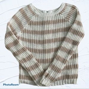 Jessica Simpson Striped Zipper Back Sweater